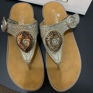 Rieker slip-on sandals (Metallic)